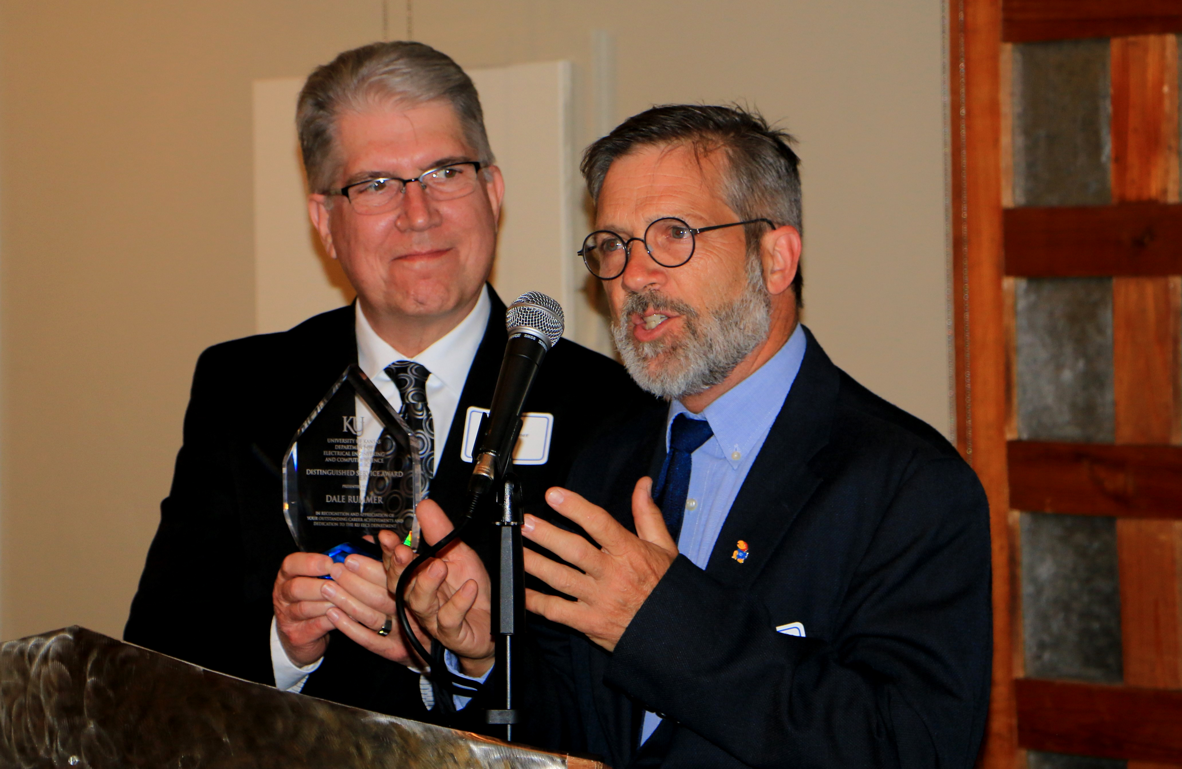 Messrs. Ken and Bob Rummer accepting the KEDS award
