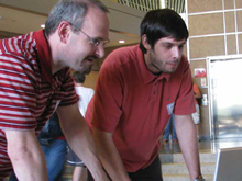 A professor and a student working together